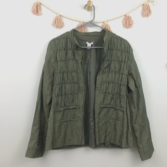 Chico's Jackets & Blazers - NWOT Chico’s Olive green metallic jacket